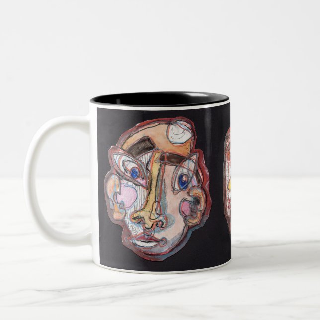 Gesichter Zweifarbige Tasse (Links)