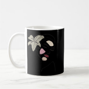 Gesichts-Abstrakt-Linie Kunst Zeichnend ästhetisch Kaffeetasse