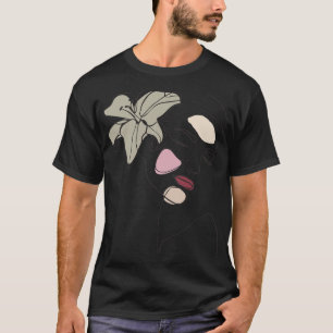 Gesichts-Abstrakt-Linie Kunst Zeichnend ästhetisch T-Shirt