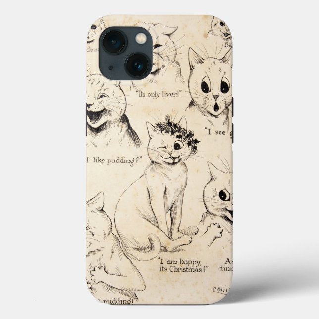 Gesichtsausdrücke verschiedener Katzen, Louis Wain Case-Mate iPhone Hülle (Rückseite)