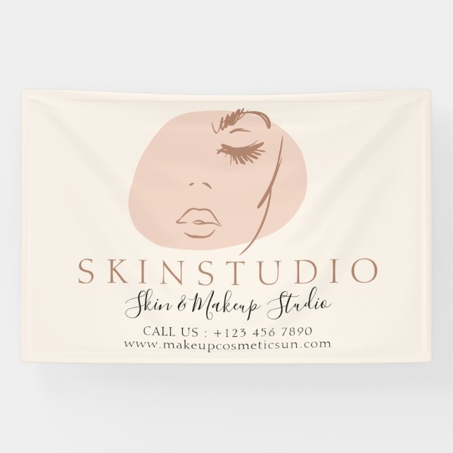 Gesichtsbehandlerin Hautpflege Kosmetik-Studio Banner (Horizontal)