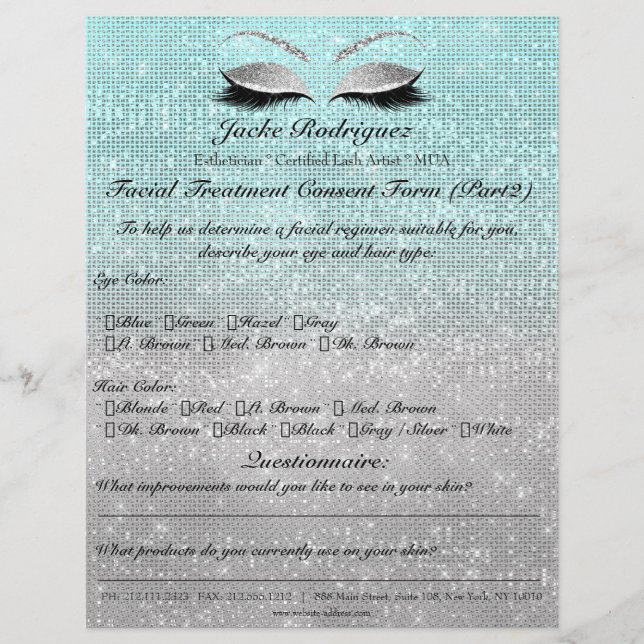 Gesichtsbehandlung in blau-grau flyer (Vorne)