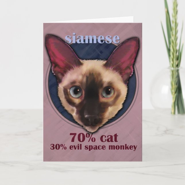 Gesichtskarte der siamesischen Katze Karte (Vorderseite)