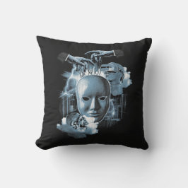 Gesichtslos - Design von Techno-Goth Streetwear Kissen