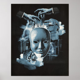 Gesichtslos - Design von Techno-Goth Streetwear Poster