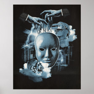 Gesichtslos - Design von Techno-Goth Streetwear Poster
