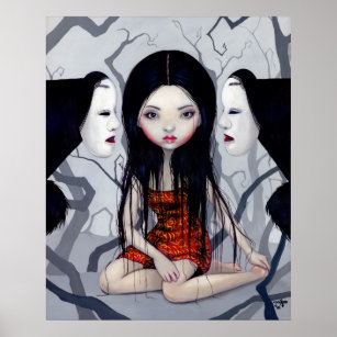 Gesichtslose Geister gotischer japanischer Horror  Poster