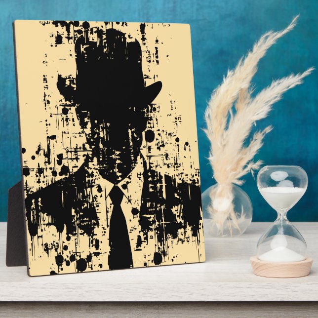 Gesichtsloser Gentleman: Abstrakte Eleganz Fotoplatte (Seite)