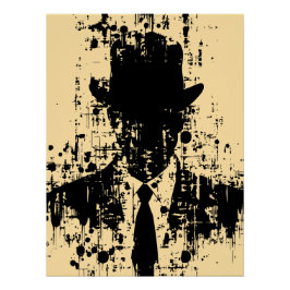 Gesichtsloser Gentleman: Abstrakte Eleganz Poster