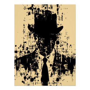Gesichtsloser Gentleman: Abstrakte Eleganz Poster