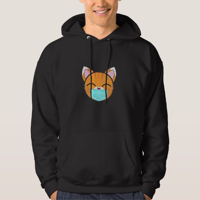 Gesichtsmaske der Katze, Niedliche Orangefarbene K Hoodie (Vorderseite)