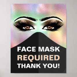 Gesichtsmaske erforderlich Cosmetologe Covid Holog Poster