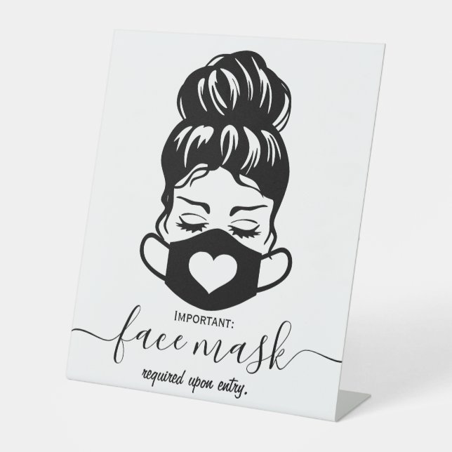 Gesichtsmaske erforderlich Geschäftssicherheit soz Sockelschild (Vorderseite)