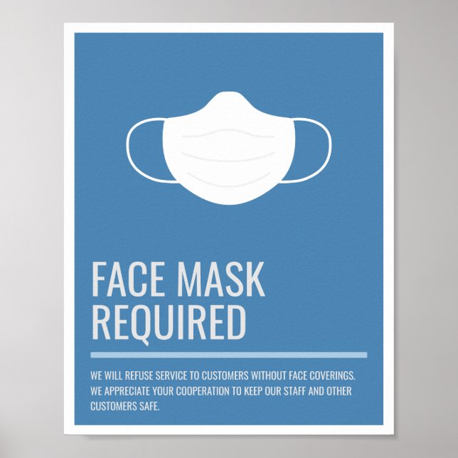 Gesichtsmaske erforderliches Geschäftszeichen Poster (Vorne)