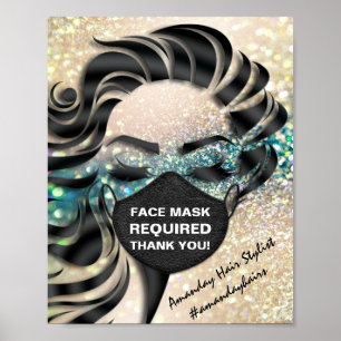 Gesichtsmaske mit erforderlichem Covid-Glitzer Sch Poster