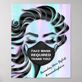 Gesichtsmaske mit erforderlichem Covid-Holograph Poster