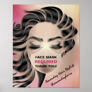 Gesichtsmaske mit erforderlicher Covid Rose Haar Poster