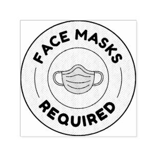 Gesichtsmasken erforderlich - Briefmarke aus selbs Permastempel