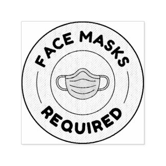 Gesichtsmasken erforderlich - Briefmarke aus selbs Permastempel