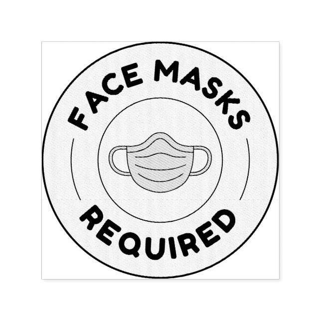 Gesichtsmasken erforderlich - Briefmarke aus selbs Permastempel (Design)