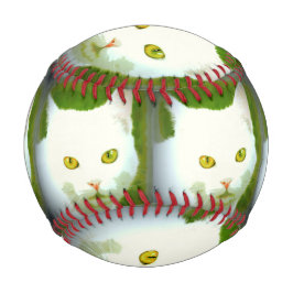 Gesichtsmuster der weißen Katze Thunder_Cove Baseball