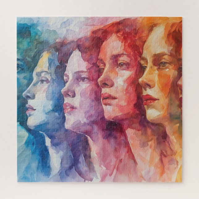 Gesichtspflege von Frauen - Aquarellmalerei (Vertikal)