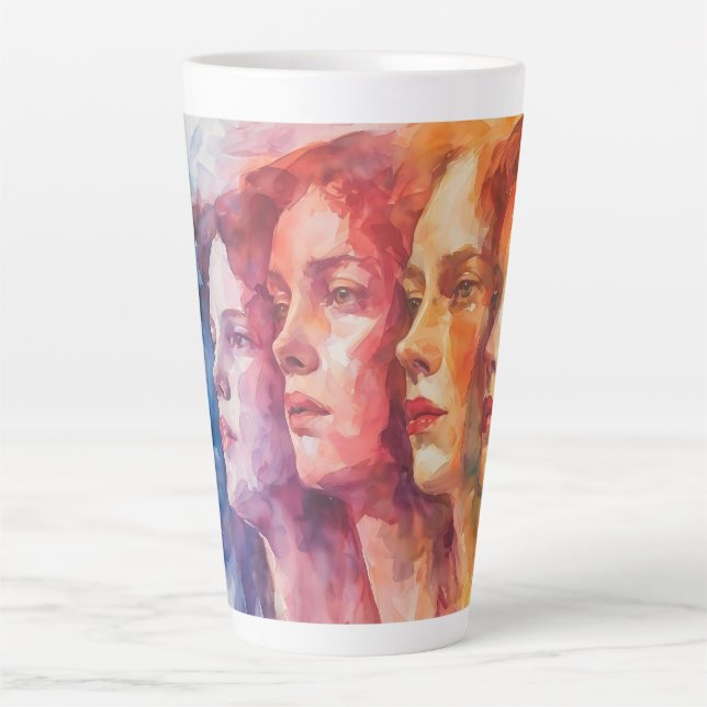 Gesichtspflege von Frauen - Aquarellmalerei Milchtasse (Vorderseite)