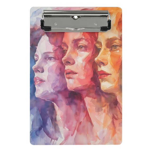 Gesichtspflege von Frauen - Aquarellmalerei Mini Klemmbrett (Vorderseite)