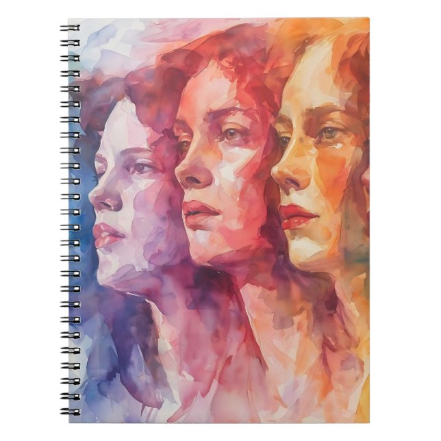 Gesichtspflege von Frauen - Aquarellmalerei Notizblock (Vorderseite)