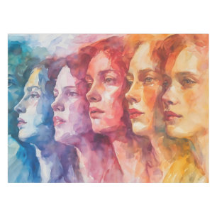 Gesichtspflege von Frauen - Aquarellmalerei Tischdecke