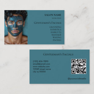 Gesichtspflegebehandlungen für Männer QR-Code Visitenkarte