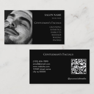 Gesichtspflegebehandlungen für Männer QR-Code Visitenkarte