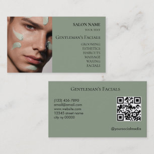 Gesichtspflegebehandlungen für Männer QR-Code Visitenkarte