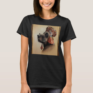 Gesichtsportrait eines alten Hundes als Cleopatra T-Shirt