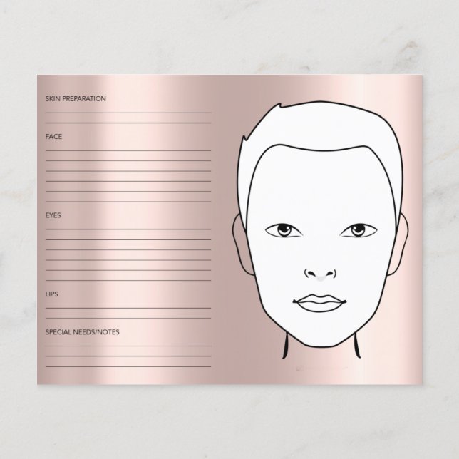 Gesichtsskizze Geschlecht neutraler Kosmetologe Flyer (Hinten)