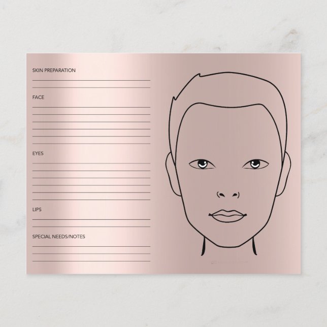 Gesichtsskizze Geschlecht neutraler Kosmetologe Ma Flyer (Hinten)