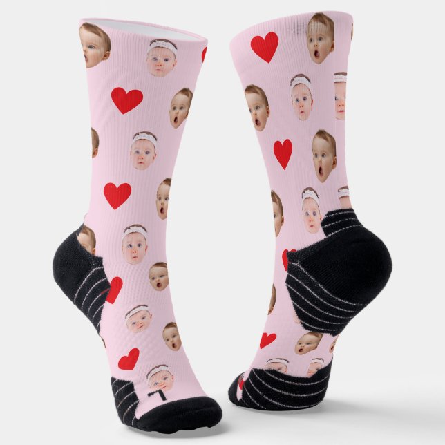 Gesichtssocken, Foto-Socken nach Maß, Geschenk für Socken (Gewinkelt)