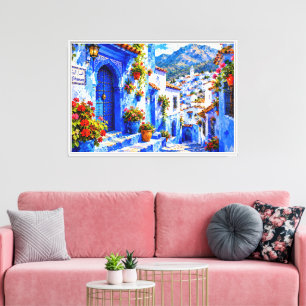 Gespannter Leinwanddruck Chefchaouen Marokko