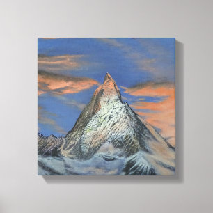 Gespannter Leinwanddruck - Das Matterhorn bei Sonn