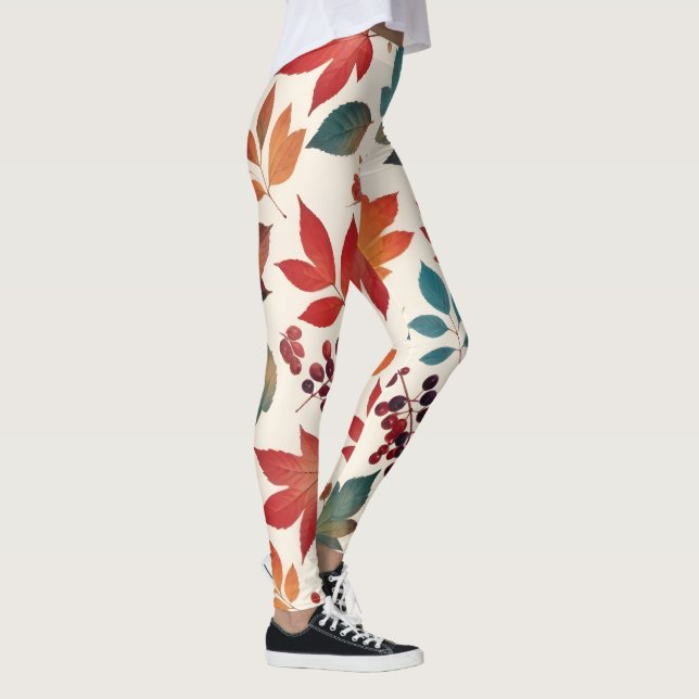 Gespeicherte Blätter und Beeren Leggings (Rechts)
