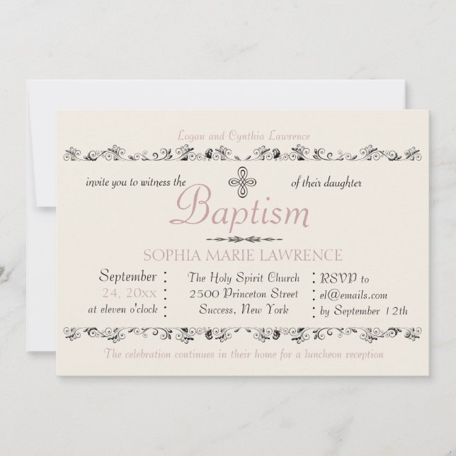 Gespeicherte Sacrament Religious Invitation (Pink) Einladung (Vorderseite)