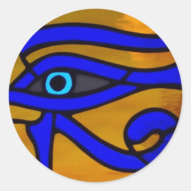 Gespeichertes Glas "Auge des Horus" Runder Aufkleber (Vorderseite)