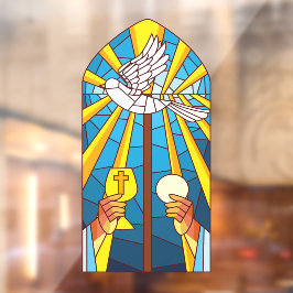 Gespeichertes Glas Heilige Masse Host und Chalice Fensteraufkleber