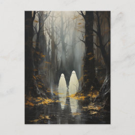 Gespenster im Wald Halloween Postkarte