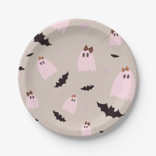 Gespenster mit Halloween-Party Bows Pappteller