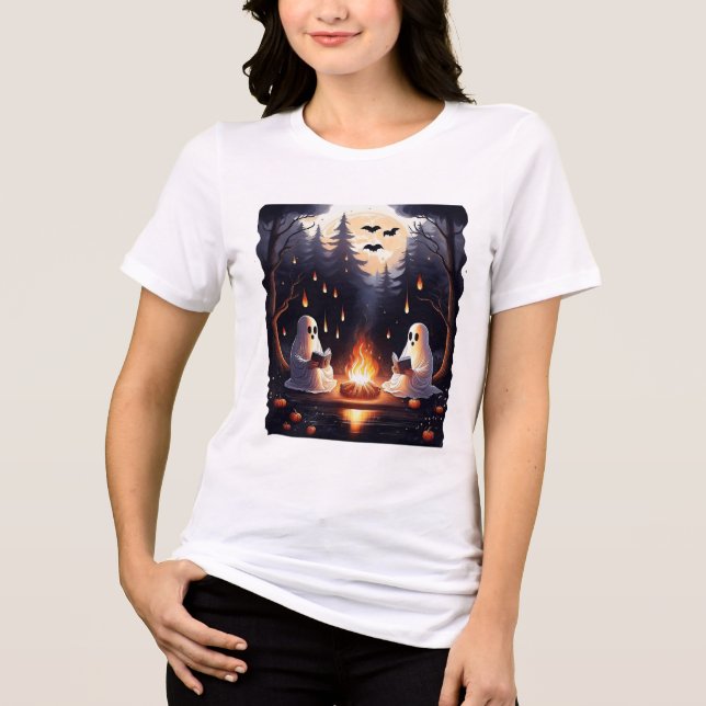 Gespenster Reading by Campfire Halloween T - Shirt (Vorderseite)