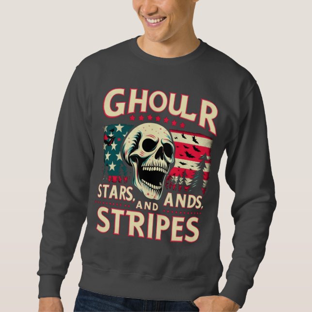 Gespenster, Sterne und Streifen Sweatshirt (Vorderseite)