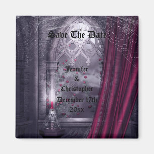 Gespenstische gotische Kirche Save the Date, die Magnet