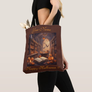 Gespenstische Halloween-Bibliothek Tasche