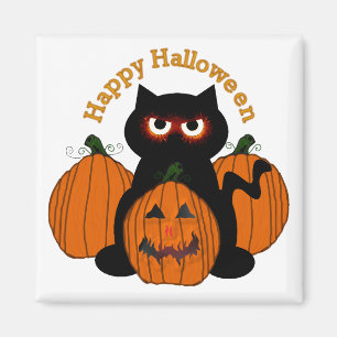 Gespenstische Halloween-Miezekatze Magnet